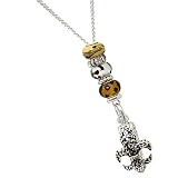 Fleur de Lis Multi Bead ID Holder Necklace Fashion Jewelry