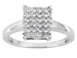 .25CTW DIAMOND PLATINUM OVER STERLING SILVER RING