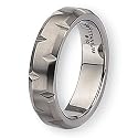 Beveled Edge Brushed Titanium Ring (6.0 mm) - Sizes 7-13