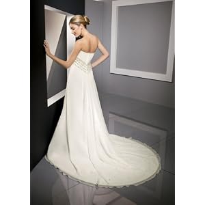 41Chxal8%2B8L. AA300  Beautiful Delicate Chiffon with Crystal Beaded Wedding Gown