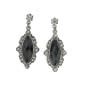 Black Diamonds Ornate Filigree Frame Earrings