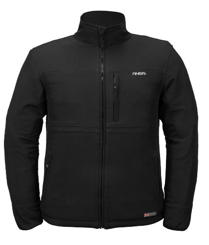 ANSAI Men's Mobile Warming Softshell Jacket (Black, Medium)