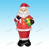 8 Foot Christmas Inflatable Santa Claus Holding Gift Box Blow up Yard Decoration