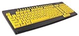 Maxell Large Print Full Size Keyboard With Yellow Keys Eight Internet Multimedia Hot Keys