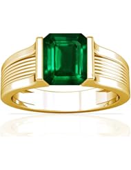 14K Yellow Gold Emerald Cut Emerald Womens Astrological Ring