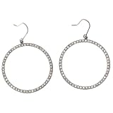 Sterling Silver Cubic Zirconia Circle Earrings by Charles Winston