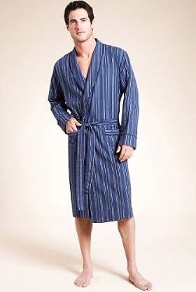 Pure Cotton Striped Thermal Dressing Gown
