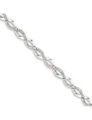 Genuine .925 Sterling Silver Diamond Bracelet 7.9 Grams . 100% Satisfaction Guaranteed.