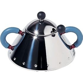 Alessi Sugar Bowl & Spoon, Blue, (9097)