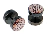 136L Stainless Steel Fake Plug Camouflage Width: 10mm Gauge: 16 - Sold as Pair