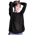 The Embroidered Long Sleeve Ladies Top Ladies Black