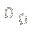 Silvertone Clear Rhinestone Horseshoe Earrings Fashions Jewelry