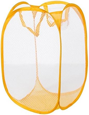 New Foldable Pop Up Washing Clothes Laundry Basket Bag Hamper Mesh Storage