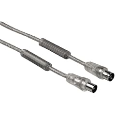 Hama Antennenkabel (Koax-Stecker, Koax Kupplung, 90dB, 5m) transparent/silber [Amazon Frustfreie Verpackung]