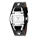 Fossil Women's ES2483 Black Leather Strap White Analog Dial Watch