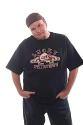 Lucky 13 Flat Out Skull Hot Rod front design tee shirt