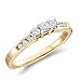 Three Stone Diamond Ring 14k Yellow Gold Engagement (0.26 Carat)