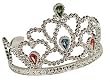 Tiara - silver jewelled plastic tiara with side grips