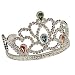 Tiara - silver jewelled plastic tiara with side grips
