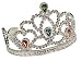 Tiara - silver jewelled plastic tiara with side grips