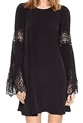 Chiffon/Polyester/Spandex Long Sleeves Round Neck Spring Summer Winter Checkered Print Mini Dress 