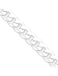8.5mm, Sterling Silver, Beveled Curb Chain, 20 inch