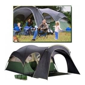 NorthPole� 2 - room Dome Tent Gray / Green / Off - white