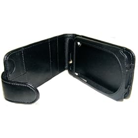 Premium Quality Black Exec soft leather case - apple iphone (Flip Type)