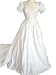 Short Sleeve, V-neck White Wedding Gown Dress, Sz 8, Train, FL14