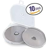 10 Pcs 45 mm Rotary Cutter Refill Blade Include Free Snap-Close Case Sewing Quilting Fits Olfa Fiskars Cutter Good Craft and DIY Ideas Shipped from USA