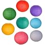 8 Assorted Color Chinese/Japanese Paper Lanterns/Lamps 16" Diameter - Just Artifacts Brand