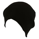 Gossip Girl Soft Ribbed Beanie Slouch Slouchy Knit Hat Black