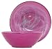 Colorful Recycled Art Glass Raspberry Red Fruit Bowl 10"D, 3.5"H