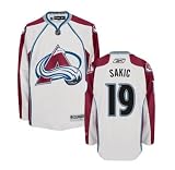 SAKIC #19 Colorado Avalanche RBK NHL Premier Hockey Jersey by Reebok (Custom Sewn with Authentic Tackle Twill)