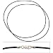 Leather Cord Necklaces Black 18" 2Pcs