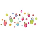 Lot 26 Studio GlitterPuff 3D, Russian Dolls Wall Decal Kit