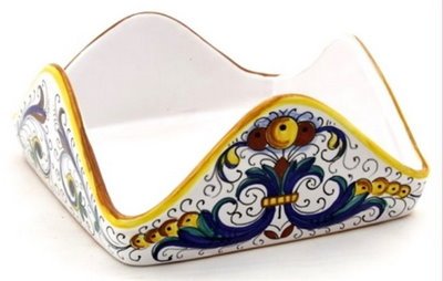 DERUTA: Square Napkins Holder 'Ricco Deruta' [#2337-RIC]