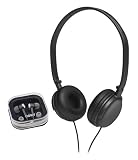 Coby CV140BLK Jammerz Ultra 2-In-One Combo DJ Style Stereo Headphones and Earphones (Black)
