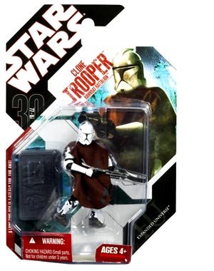 Star Wars Saga 2008 30th Anniversary Wave 1 Action Figure Clone Trooper With Cloak (Episode II)