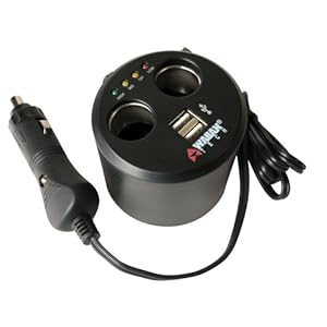 Wagan EL2537-5 Twin USB and 12V DC Cup Holder Power Adapter