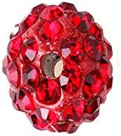 Samonica Disco Balls Polymer Clay Beads 10mm Pave Czech Crystal Rhinestones Shamballa Beads Premium Quality Spacer Beads for Jewelry Making (20pcs, Dark Red)