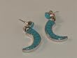 Turquoise Inlaid Sterling Silver Post Earrings - ER-0076