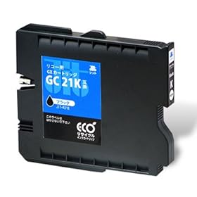 【クリックで詳細表示】JIT リサイクルインクカートリッジ ブラック リコー GC21K互換 JIT-R21B