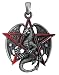 Gothic Red Pentagram Star Dragon Pendant Necklace Jewelry Accessory