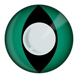 Pair of Cats Eye Green Fashion Contact Lenses (with solution and Case)