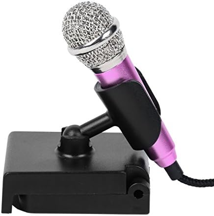 Mini Microphone Chaldean Omni-directional Condenser Stereo Mic for Karaoke,Video Chatting, Voice Recording, Compatible with iPhone,iPad,Smart-phone,Tablets,Laptop,Computers (Rose Pink)