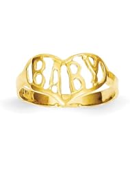 14k Polished Baby Heart Ring