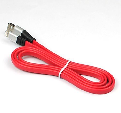 3ft Strengthened Standard Tangle-free Super Durable USB Charge&amp;Sync Flat Data Cable Cord Wire - for iPhone 6, iPhone 6plus, iPhone 5, iPhone 5s, iPhone 5c, iPod Touch 5, iPad 4, iPad Air, iPad Mini with Authentication Chip Ensures Fastest Charging Speed. No Annoying Error Message. Bonus Wall and Car chargers Red