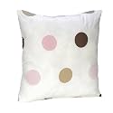Pink and Brown Modern Polka Dots Throw Accent Pillow