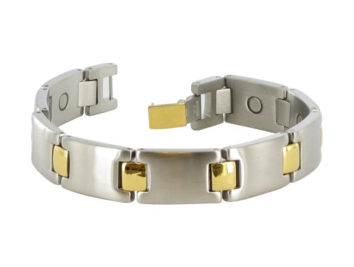 10 MM Stainless Steel Two tone Magnetic Bracelet 8.5″